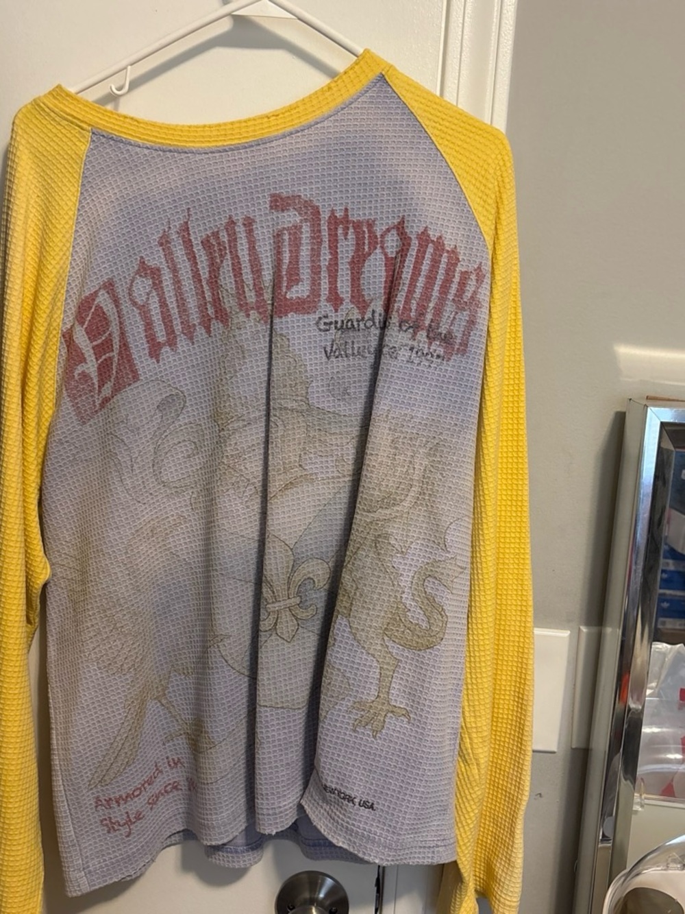 Yellow Long Sleeve Raglan Graphic Tee